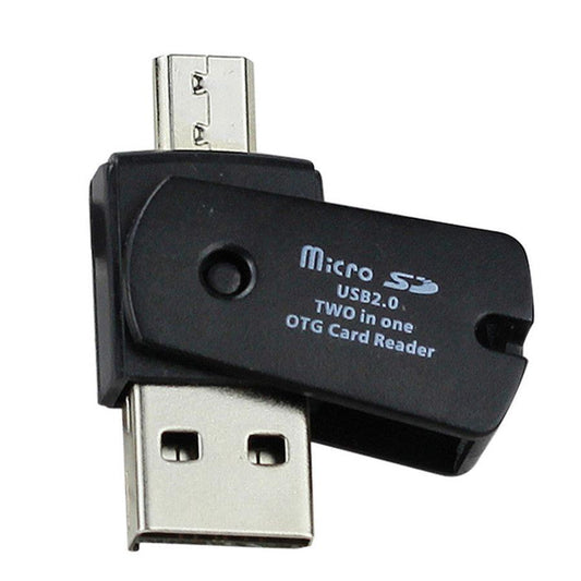 JMT-412746 2-in-1 USB2.0 OTG Card Reader for TF and MicroSD – Compatible with Android and Windows Devices