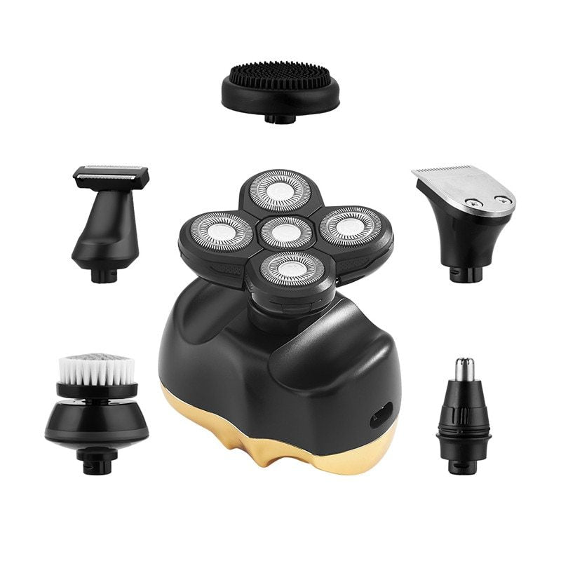 JMT-412810 Six-in-One Multifunctional Electric Shaver with Skull Design, USB Fast Charge & Waterproof System