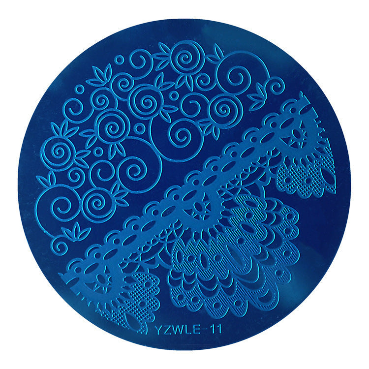 JMT-412874 DIY Nail Art Steel Plate Template - Blue, 5.6CM, 3-Year Shelf Life