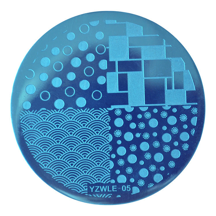 JMT-412874 DIY Nail Art Steel Plate Template - Blue, 5.6CM, 3-Year Shelf Life