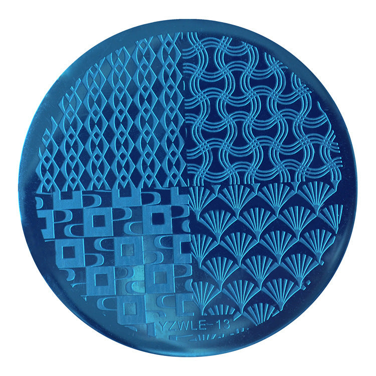 JMT-412874 DIY Nail Art Steel Plate Template - Blue, 5.6CM, 3-Year Shelf Life