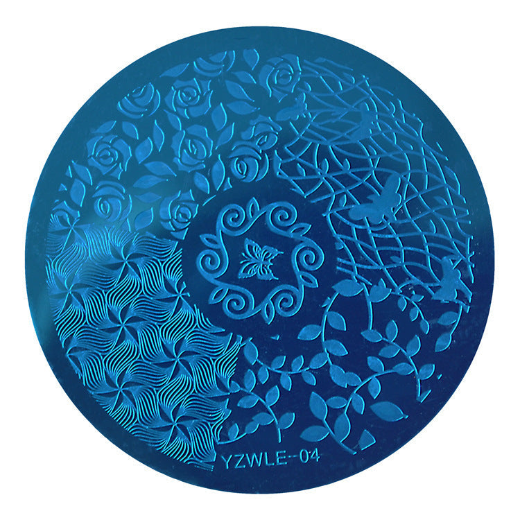 JMT-412874 DIY Nail Art Steel Plate Template - Blue, 5.6CM, 3-Year Shelf Life
