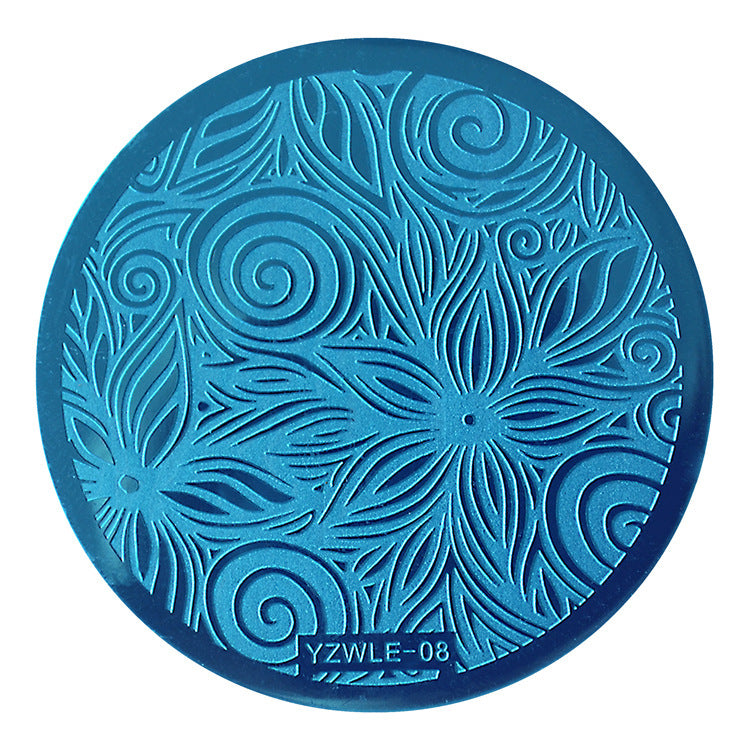 JMT-412874 DIY Nail Art Steel Plate Template - Blue, 5.6CM, 3-Year Shelf Life