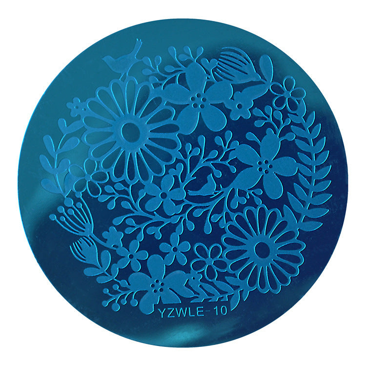 JMT-412874 DIY Nail Art Steel Plate Template - Blue, 5.6CM, 3-Year Shelf Life