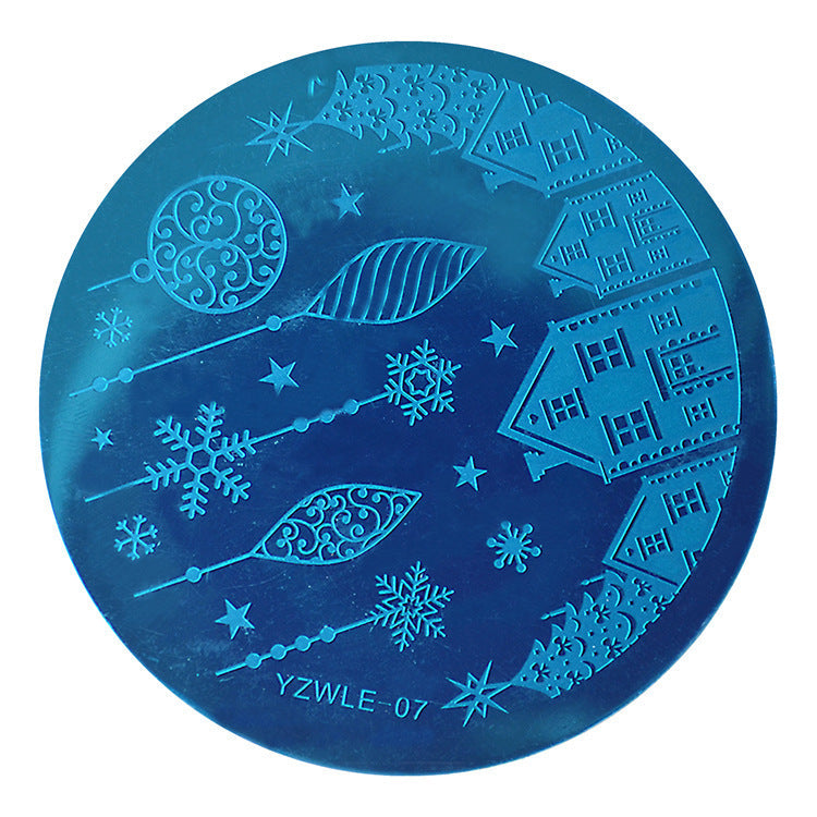 JMT-412874 DIY Nail Art Steel Plate Template - Blue, 5.6CM, 3-Year Shelf Life