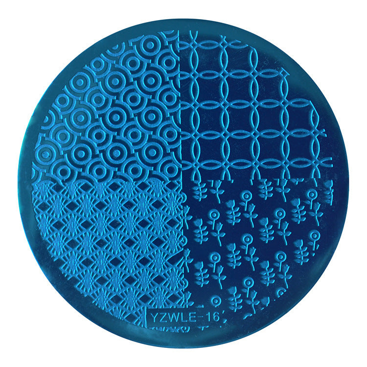JMT-412874 DIY Nail Art Steel Plate Template - Blue, 5.6CM, 3-Year Shelf Life