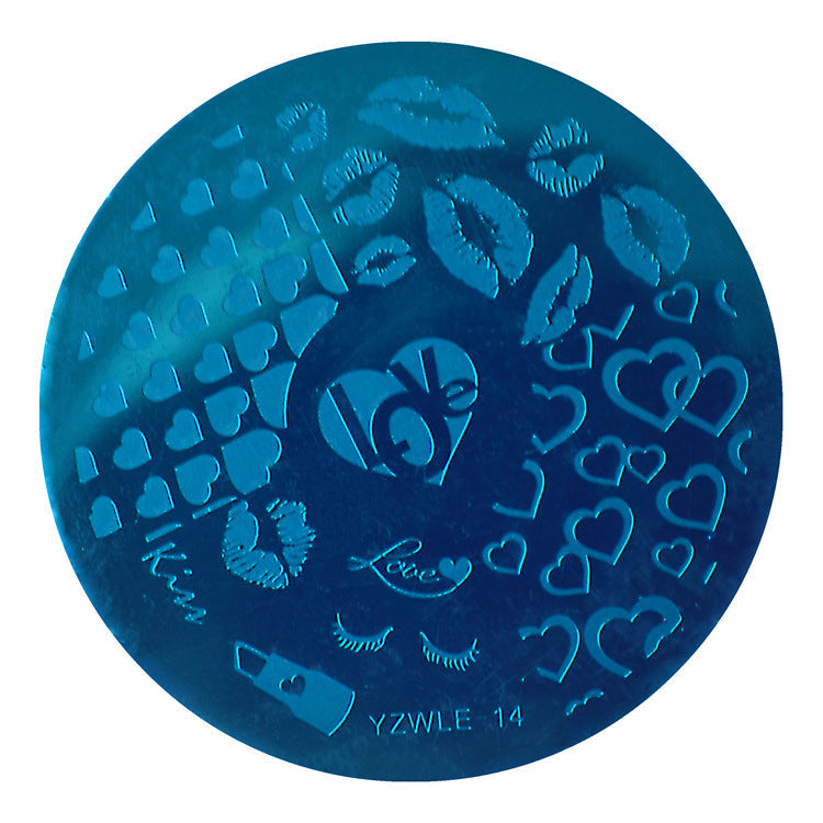 JMT-412874 DIY Nail Art Steel Plate Template - Blue, 5.6CM, 3-Year Shelf Life