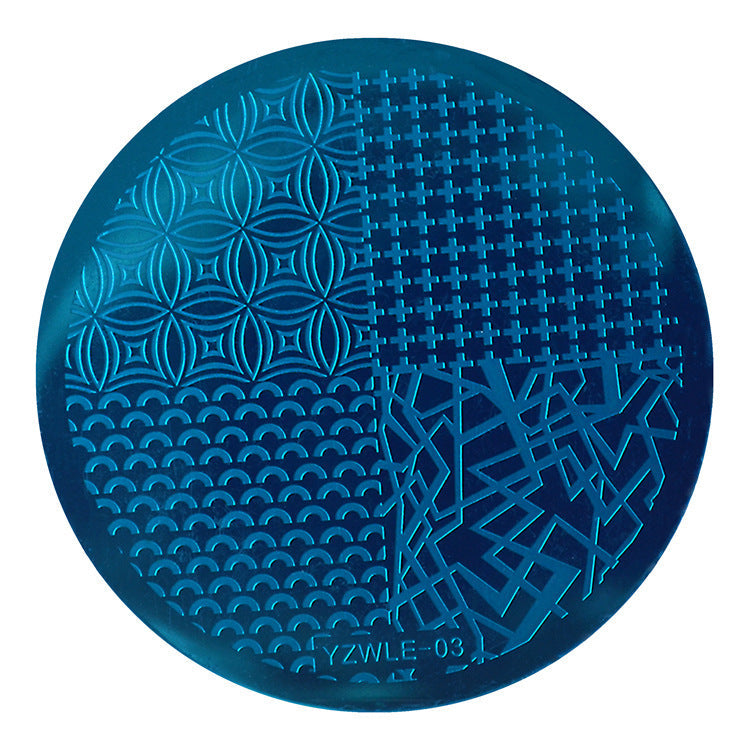 JMT-412874 DIY Nail Art Steel Plate Template - Blue, 5.6CM, 3-Year Shelf Life
