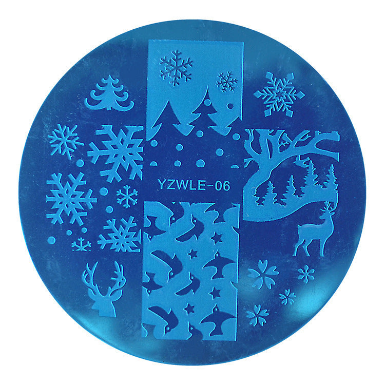 JMT-412874 DIY Nail Art Steel Plate Template - Blue, 5.6CM, 3-Year Shelf Life