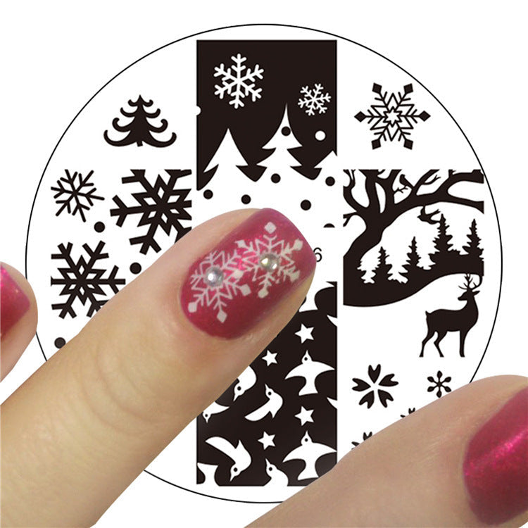 JMT-412874 DIY Nail Art Steel Plate Template - Blue, 5.6CM, 3-Year Shelf Life