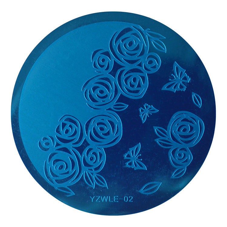 JMT-412874 DIY Nail Art Steel Plate Template - Blue, 5.6CM, 3-Year Shelf Life