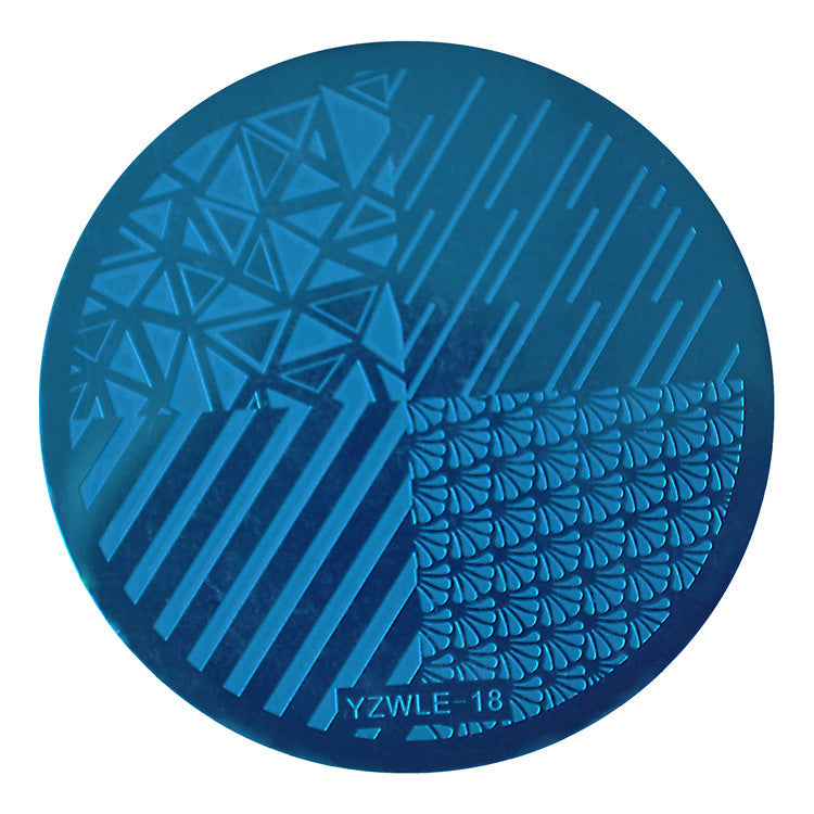 JMT-412874 DIY Nail Art Steel Plate Template - Blue, 5.6CM, 3-Year Shelf Life