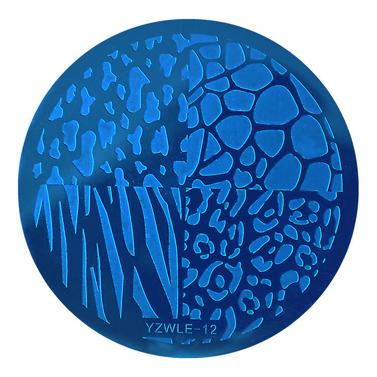 JMT-412874 DIY Nail Art Steel Plate Template - Blue, 5.6CM, 3-Year Shelf Life