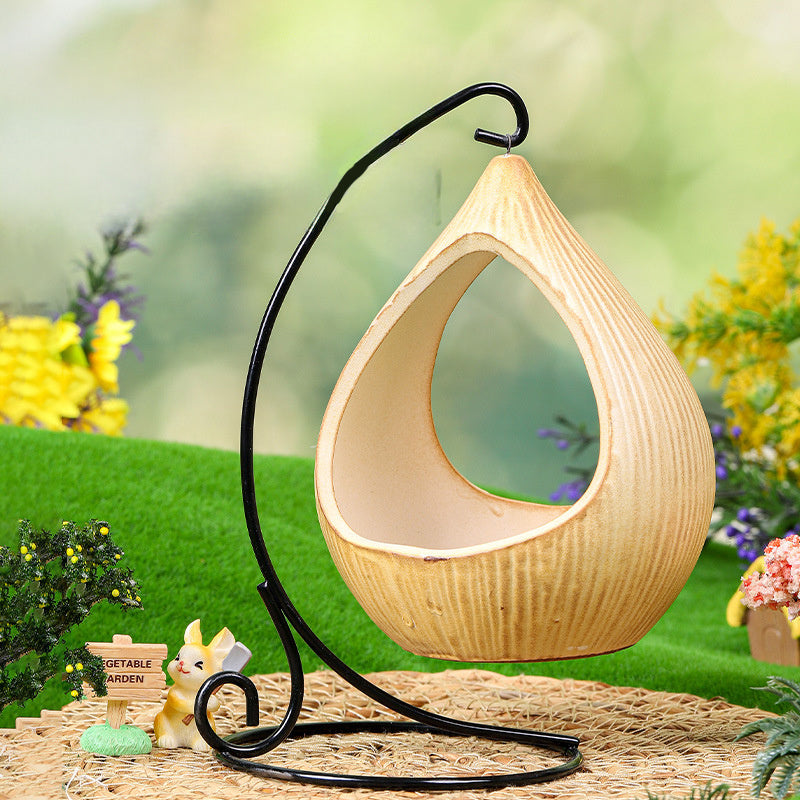 JMT-412874 Hamster Cradle Hammock with Ceramic Hideaway for Small Animals - Fun and Interactive Toy