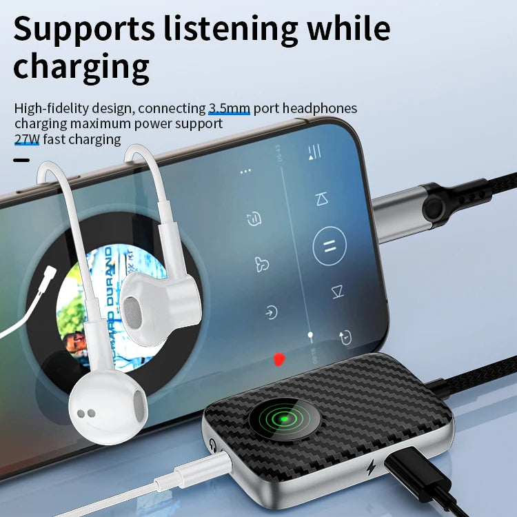 JMT-413386 3-in-1 Lightning to 3.5mm + 8-Pin Headphone Jack Adapter with Fast Charging Capability