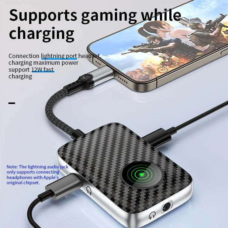 JMT-413386 3-in-1 Lightning to 3.5mm + 8-Pin Headphone Jack Adapter with Fast Charging Capability