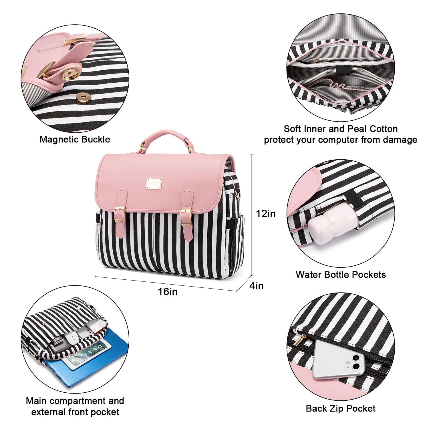 JMT-413386 Stylish 15.6 Inch Laptop Handbag - Versatile Messenger Crossbody Bag for Office Use