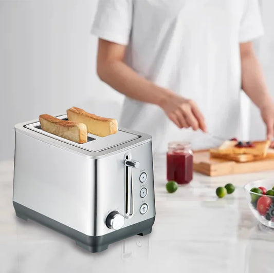 JMT-413514 Stainless Steel 2-Slice Toaster with Wide Slots for Versatile Toasting