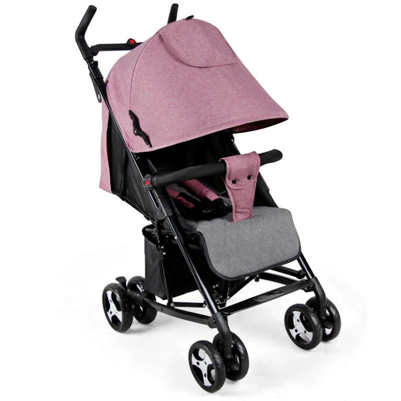 JMT-413578 Lightweight Multi-Position Recline Newborn Stroller with Canopy, Compact and Foldable Baby Pram