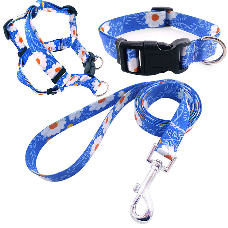 JMT-413578 Pet Collar Rope Chest Strap Traction Set in Various Colors and Sizes S/M/L