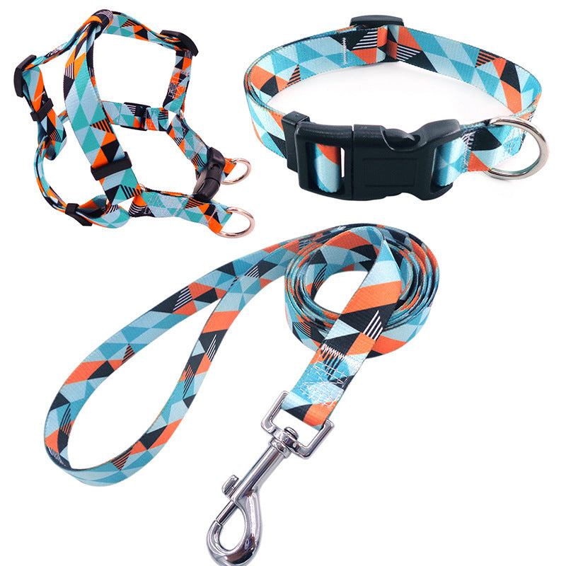 JMT-413578 Pet Collar Rope Chest Strap Traction Set in Various Colors and Sizes S/M/L