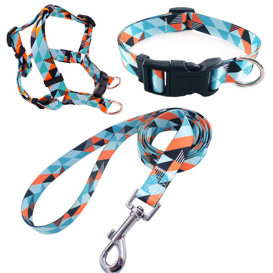 JMT-413578 Pet Collar Rope Chest Strap Traction Set in Various Colors and Sizes S/M/L