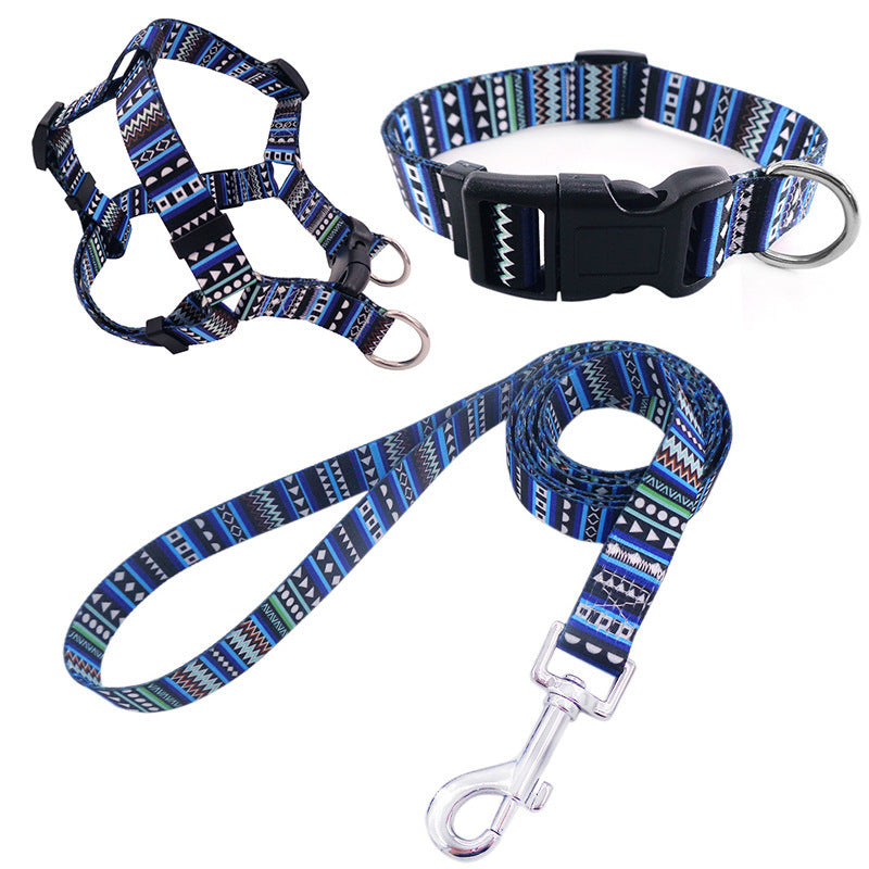 JMT-413578 Pet Collar Rope Chest Strap Traction Set in Various Colors and Sizes S/M/L