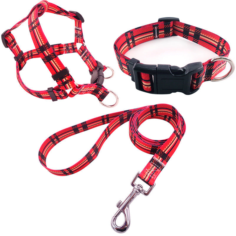 JMT-413578 Pet Collar Rope Chest Strap Traction Set in Various Colors and Sizes S/M/L