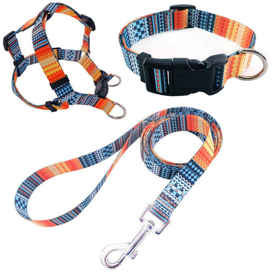 JMT-413578 Pet Collar Rope Chest Strap Traction Set in Various Colors and Sizes S/M/L
