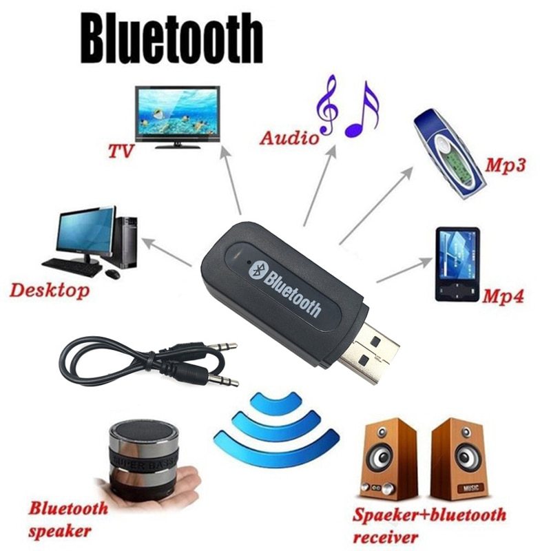 JMT-413834 Bluetooth Audio Receiver Dongle for Wireless Music Streaming - USB Adapter for Car & Speakers
