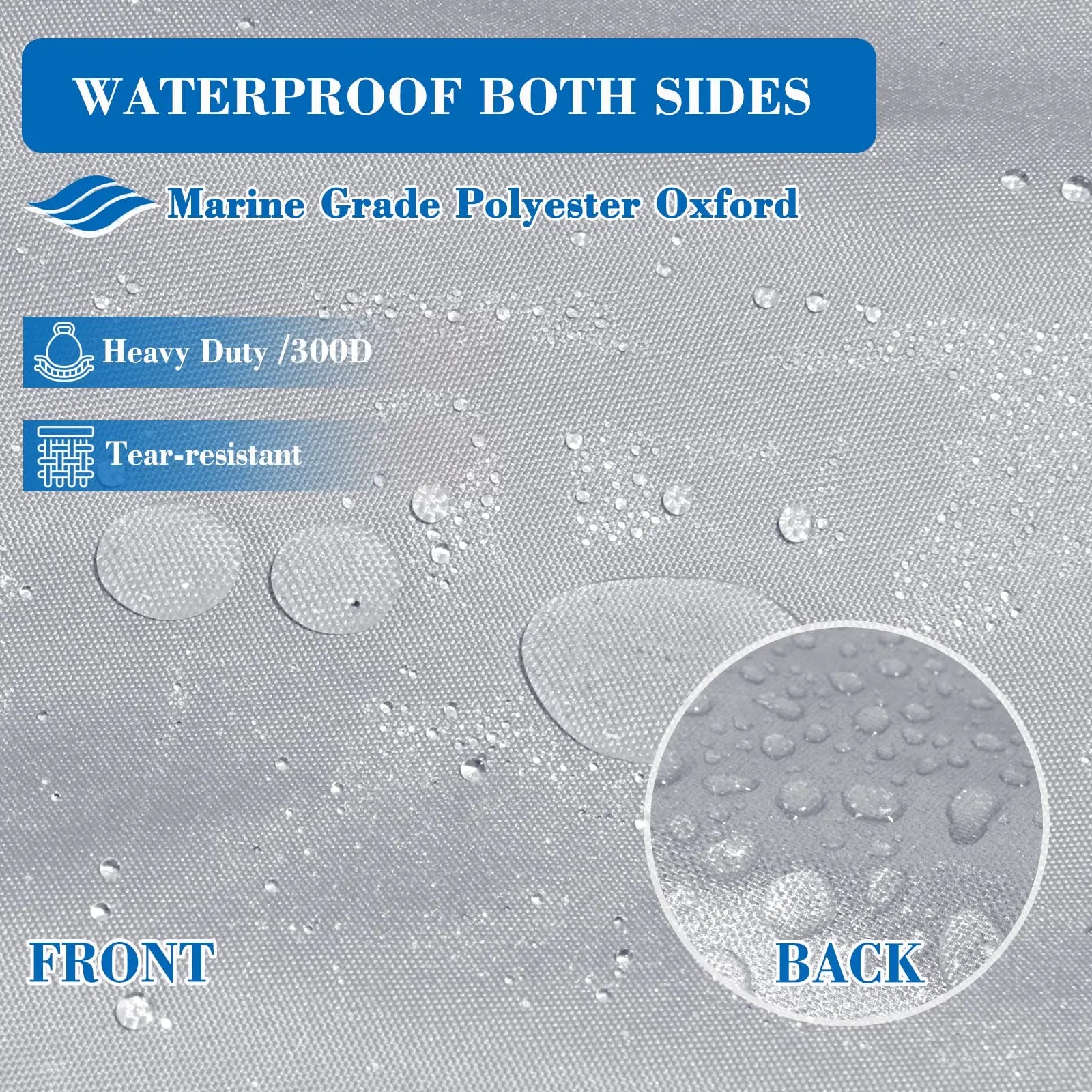 JMT-414346 Heavy Duty 600D Oxford Cloth Waterproof Marine Grade Boat Cover with Storage Bag