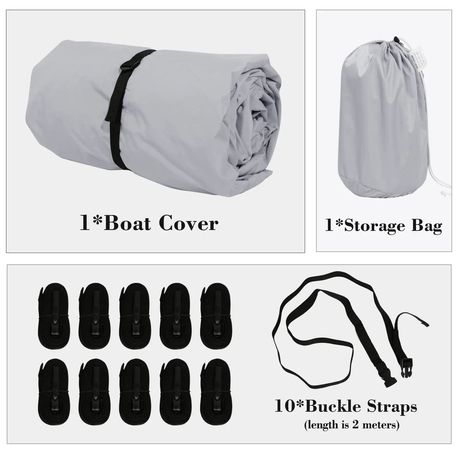 JMT-414346 Heavy Duty 600D Oxford Cloth Waterproof Marine Grade Boat Cover with Storage Bag