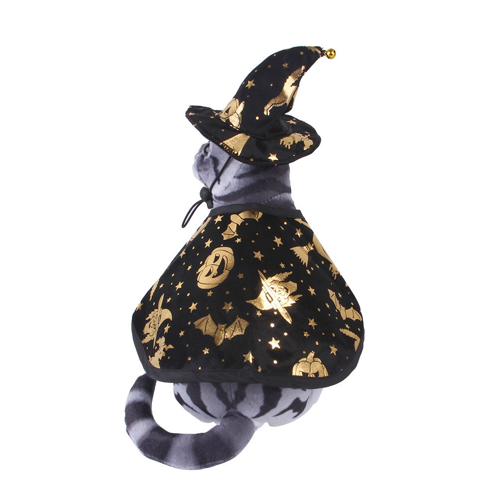 JMT-414538 Halloween Cloak and Hat Set for Pets - Stylish Costume for Dogs and Cats