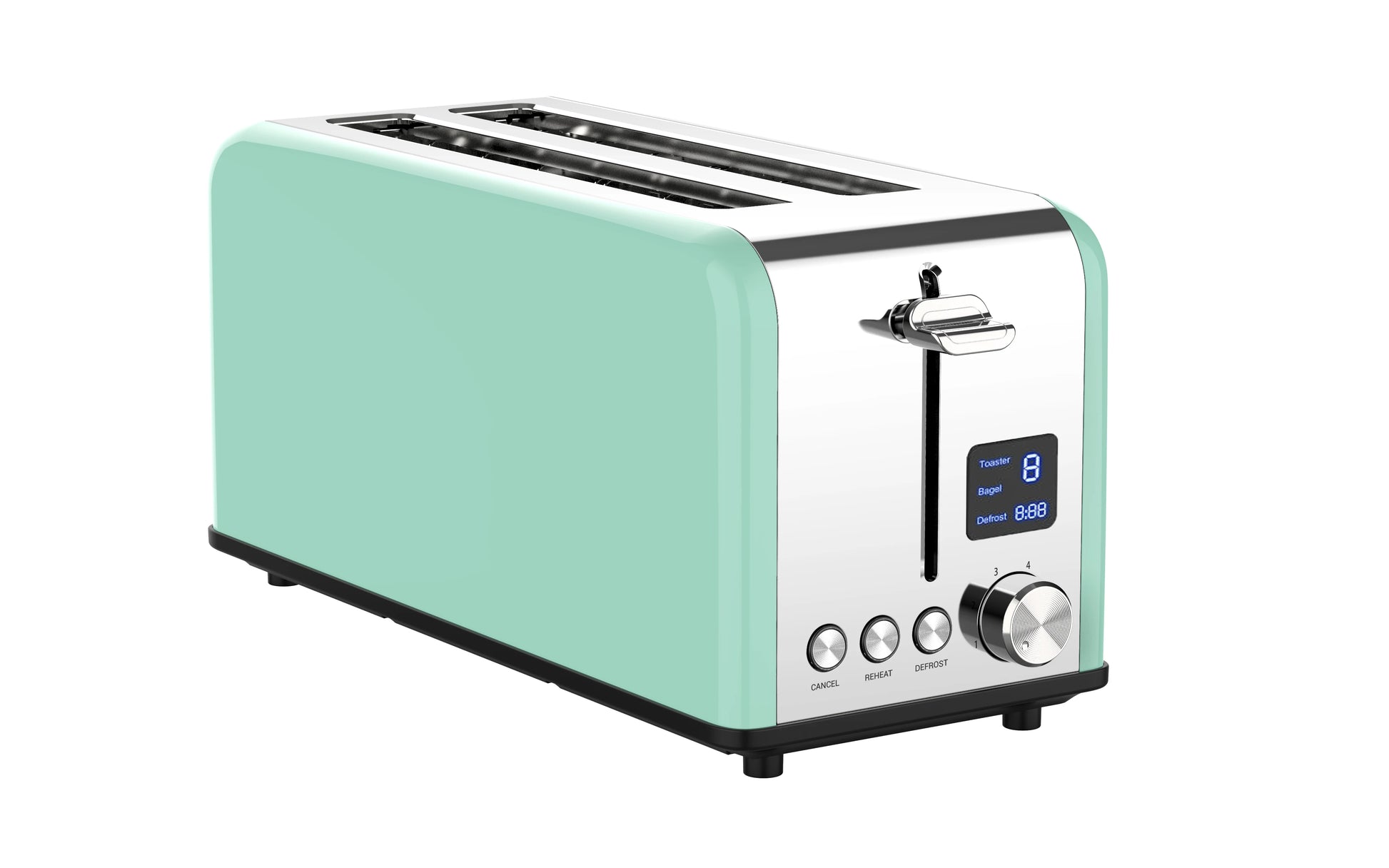 JMT-414666 Digital Toaster with LED Timer Display for Perfectly Toasted Long Slices