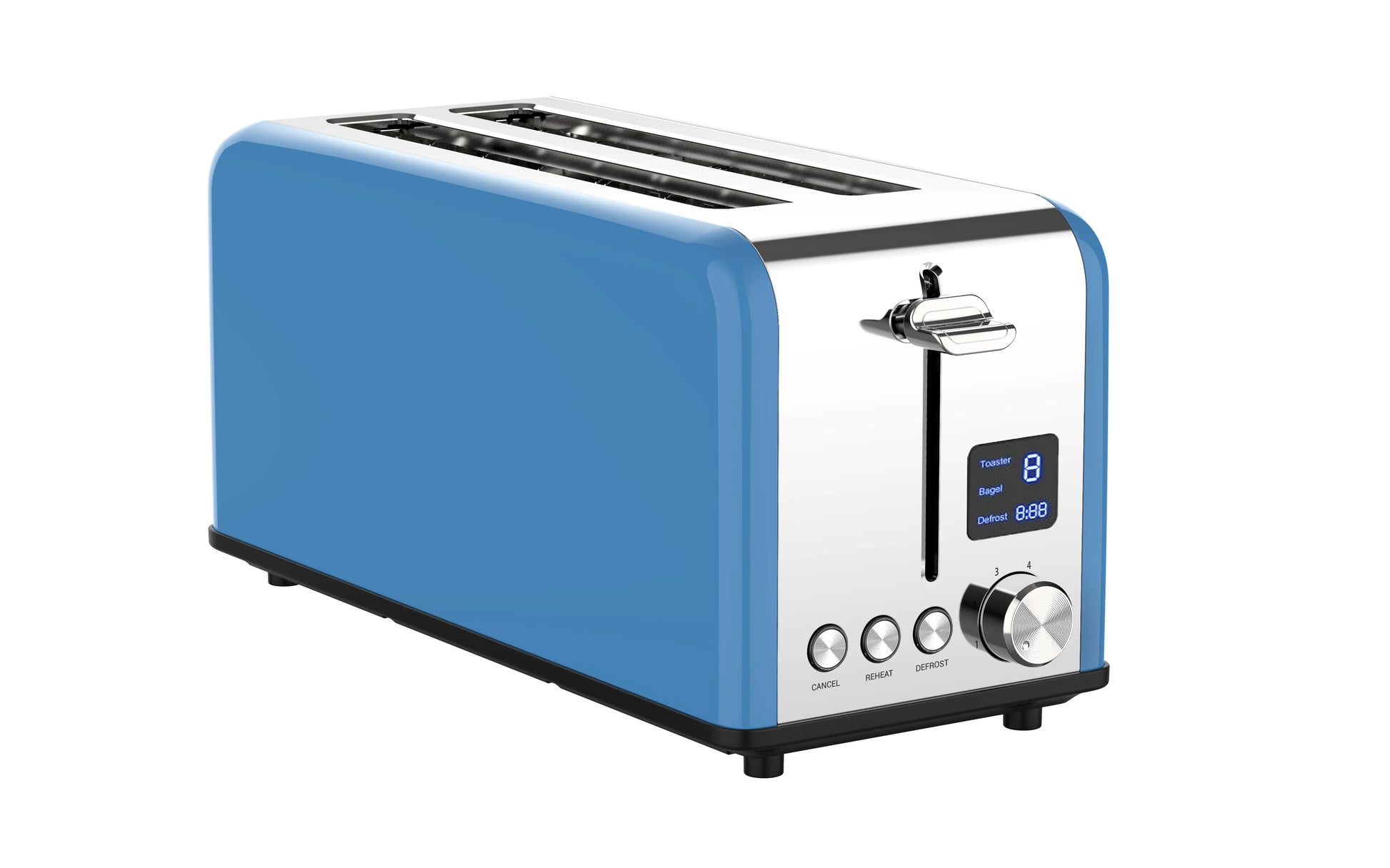 JMT-414666 Digital Toaster with LED Timer Display for Perfectly Toasted Long Slices