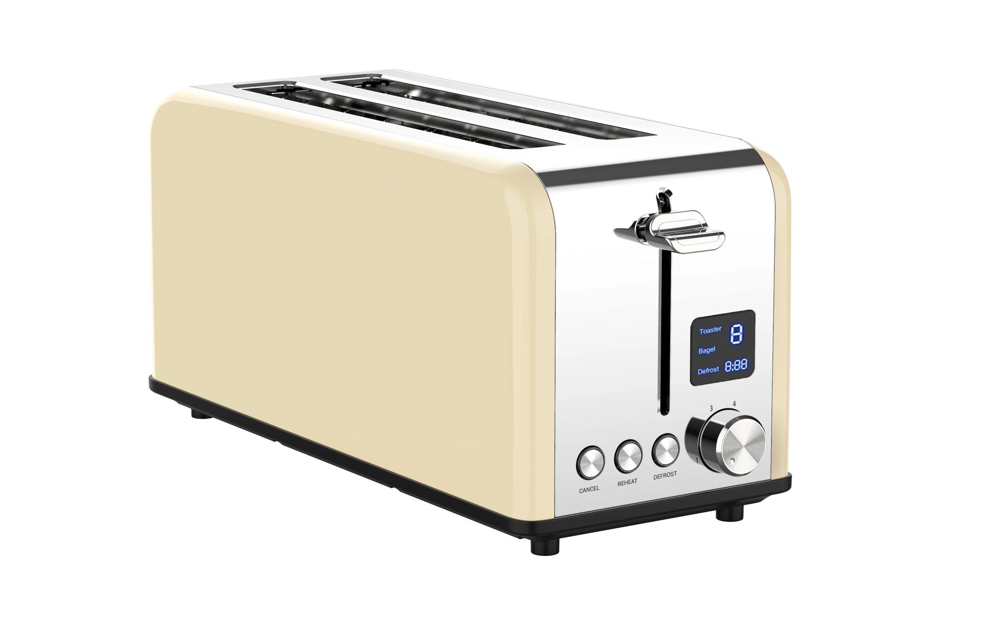 JMT-414666 Digital Toaster with LED Timer Display for Perfectly Toasted Long Slices