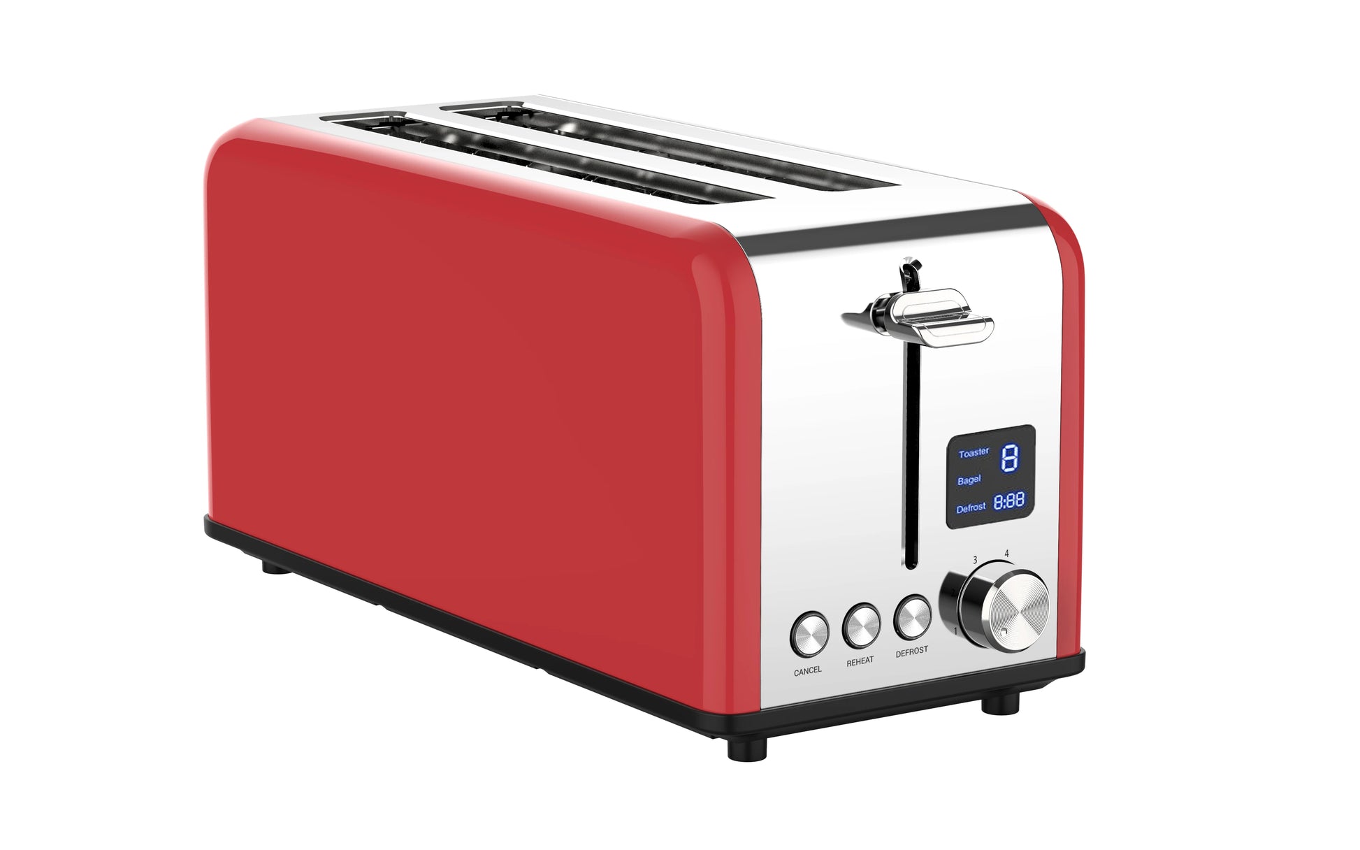 JMT-414666 Digital Toaster with LED Timer Display for Perfectly Toasted Long Slices
