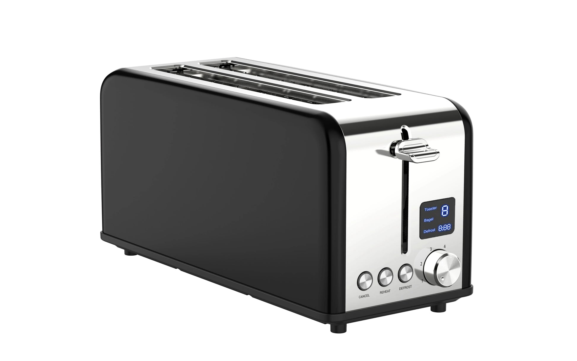 JMT-414666 Digital Toaster with LED Timer Display for Perfectly Toasted Long Slices