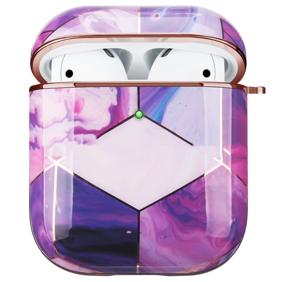 JMT-415050 Marble Hard Shell Earphone Case Compatible with AirPods 1/2 and Pro - Drop-Proof and Stain-Resistant