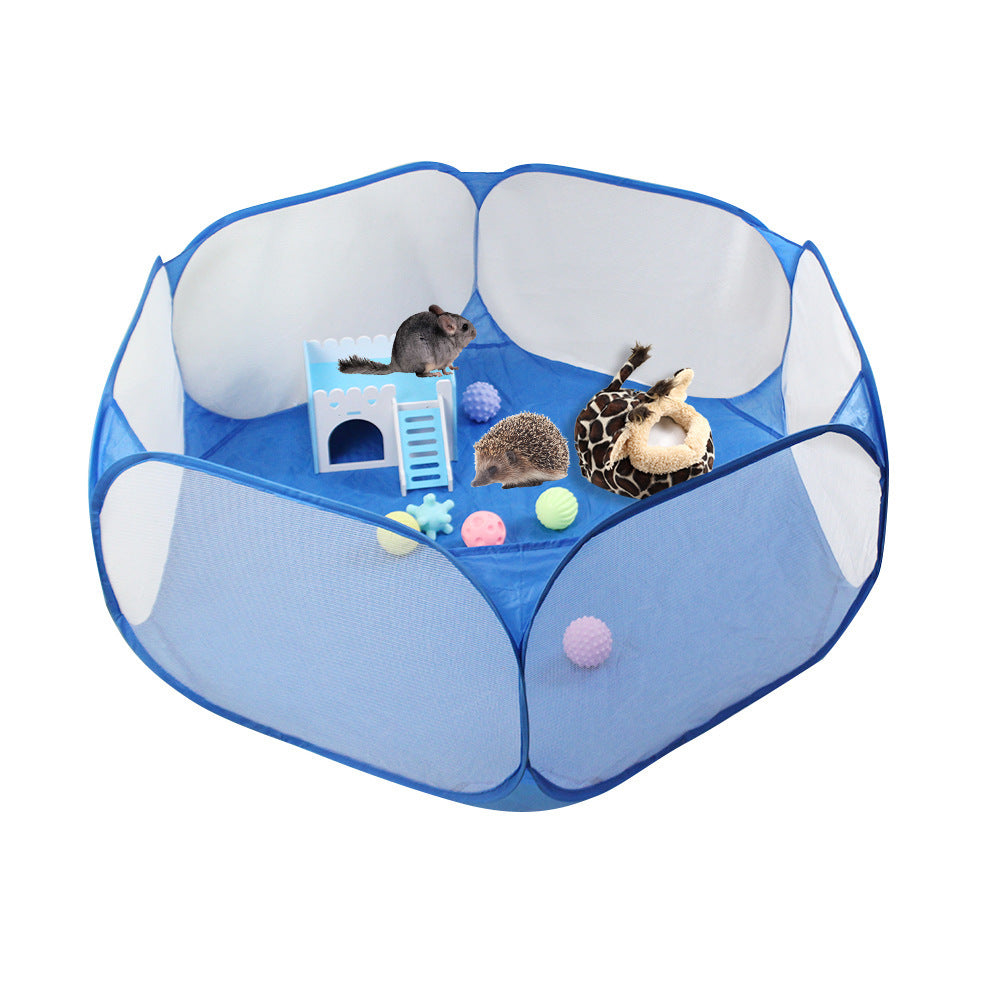 JMT-415178 Folding Pet Fence - Scratch Resistant Cloth Kennel for Cats and Dogs in White, Blue, and Red
