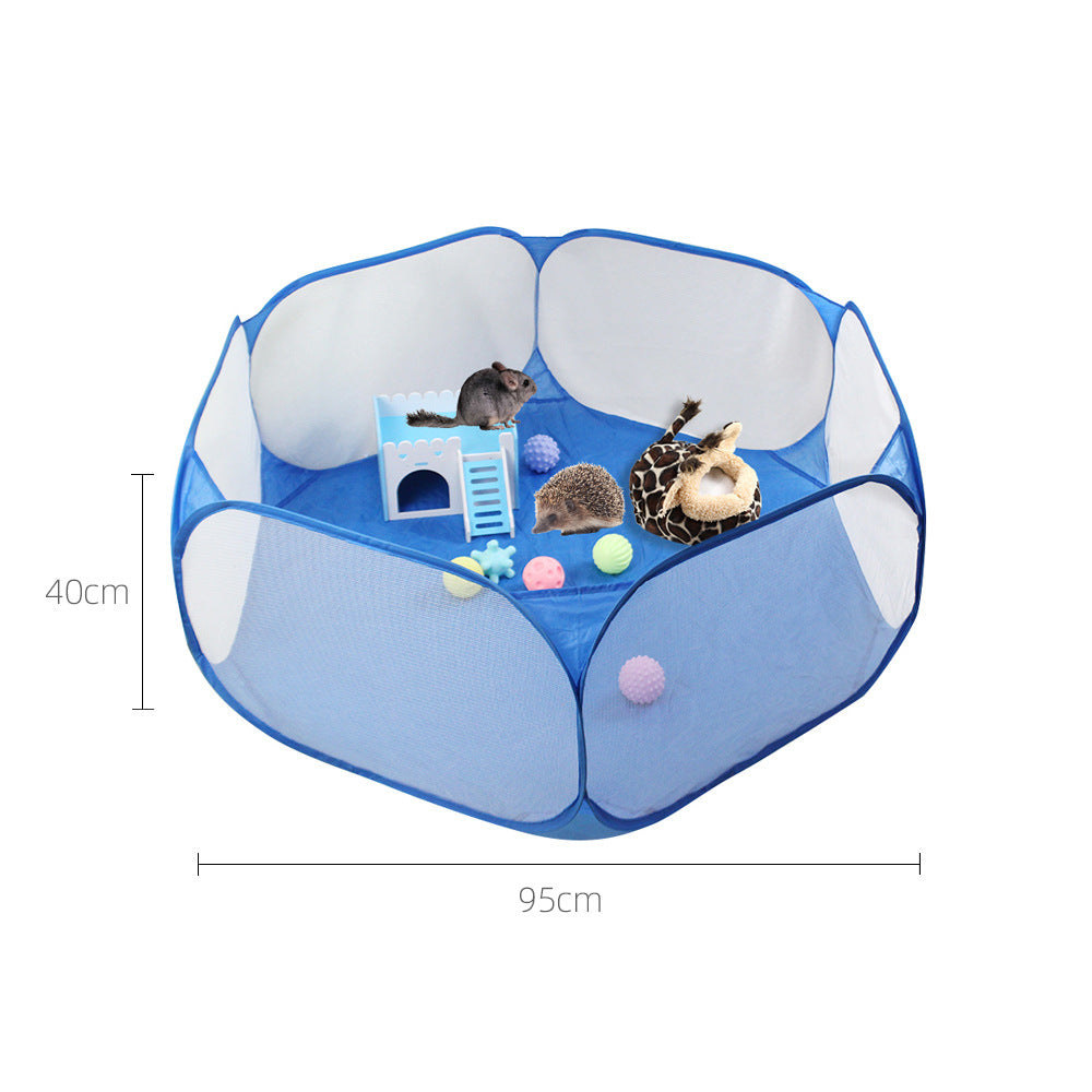 JMT-415178 Folding Pet Fence - Scratch Resistant Cloth Kennel for Cats and Dogs in White, Blue, and Red