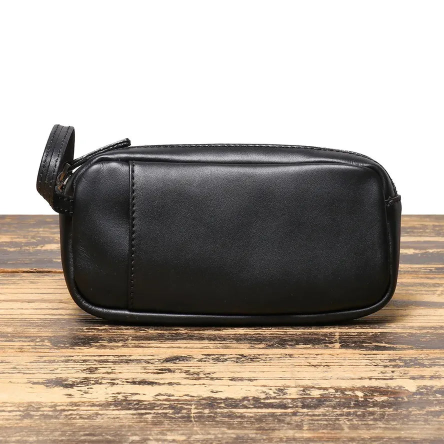 JMT-415242 Genuine Leather Unisex Large Capacity Clutch Wallet with Zipper Closure