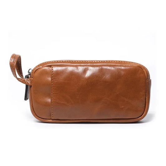 JMT-415242 Genuine Leather Unisex Large Capacity Clutch Wallet with Zipper Closure