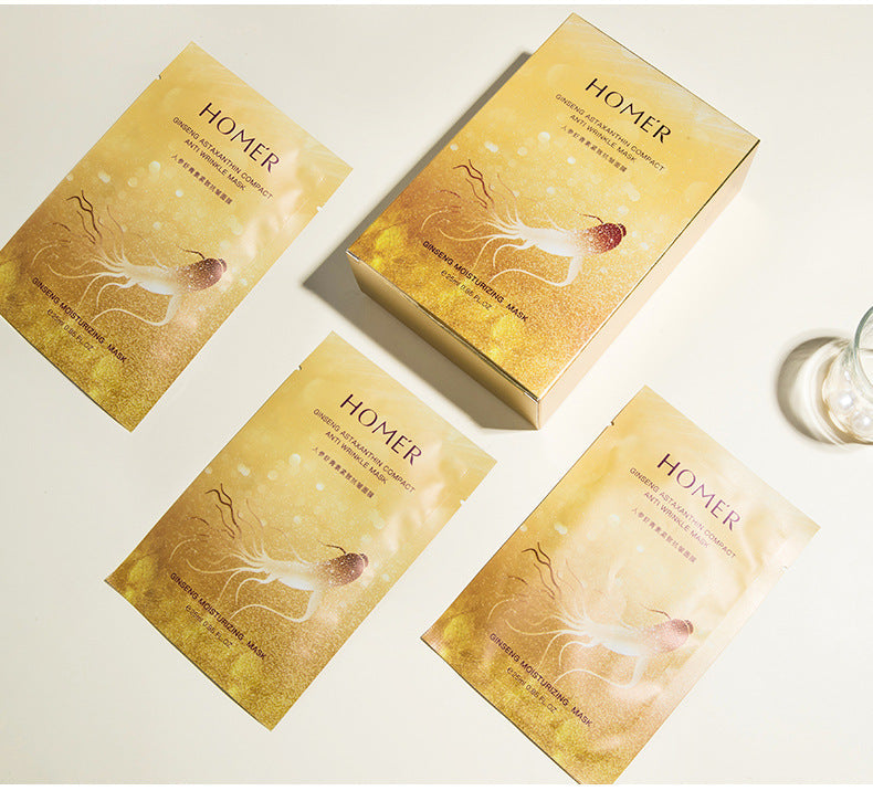 JMT-415306 Korean Ginseng Astaxanthin Firming Anti-Wrinkle Facial Mask - 10 Pack