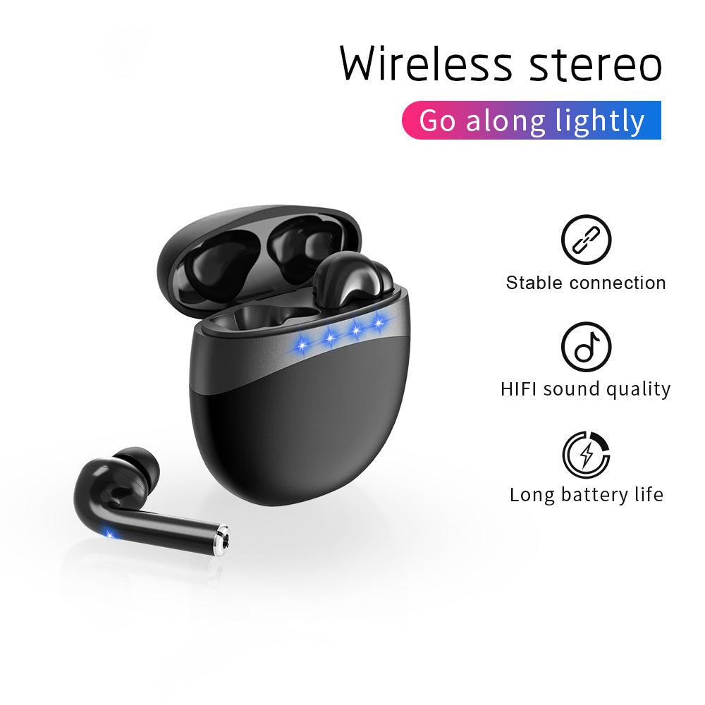JMT-415370 Wireless Bluetooth Headset with Battery Display, Voice Control, and Multi-Point Connection - Stereo Ear Hanging Design