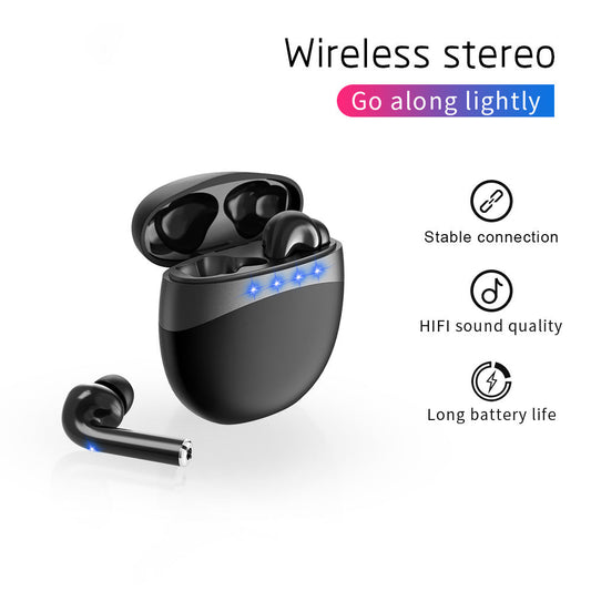 JMT-415370 Wireless Bluetooth Headset with Battery Display, Voice Control, and Multi-Point Connection - Stereo Ear Hanging Design
