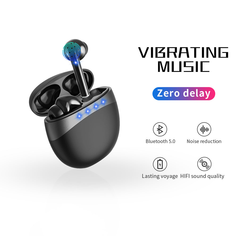 JMT-415370 Wireless Bluetooth Headset with Battery Display, Voice Control, and Multi-Point Connection - Stereo Ear Hanging Design