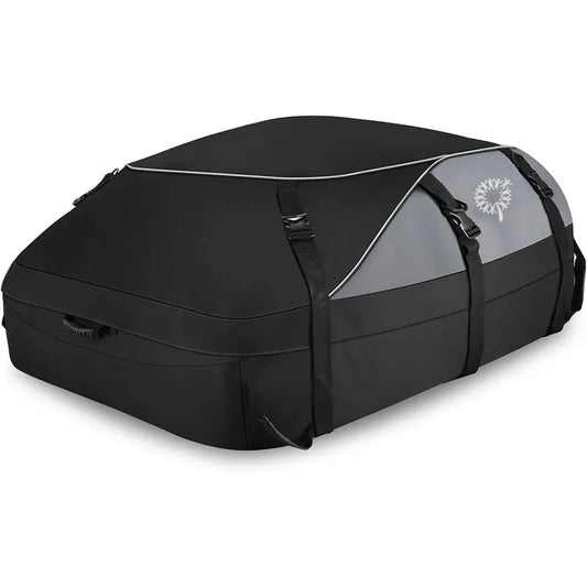 JMT-415498 20 Cubic Feet Waterproof Soft Shell Roof Cargo Carrier for Cars without Luggage Racks, Includes Tie-Down Strap