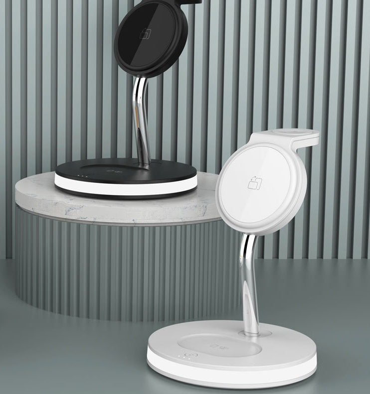 JMT-415562 Four-in-One Wireless Charger for Smartwatch and Smartphone - Fast Magnetic Alignment, 15W Compatible