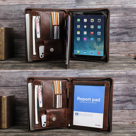 JMT-415690 Leather Tablet Case for iPad Pro 12.9 - Zipper Briefcase Portfolio CF2035R
